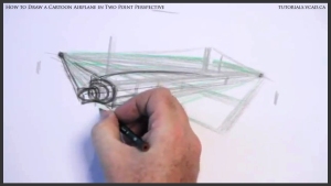 learn how to draw a cartoon airplane in two point perspective 01