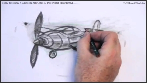 learn how to draw a cartoon airplane in two point perspective 04