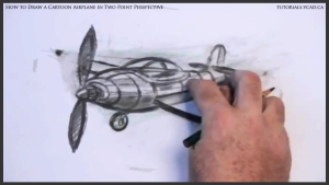 learn how to draw a cartoon airplane in two point perspective 04