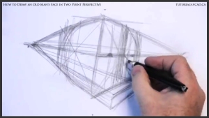 learn how to draw an old man's face in two point perspective 005