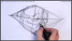learn how to draw an old man's face in two point perspective 008