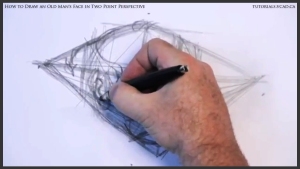 learn how to draw an old man's face in two point perspective 009