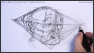 learn how to draw an old man's face in two point perspective 010