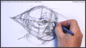 learn how to draw an old man's face in two point perspective 022