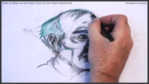 learn how to draw an old man's face in two point perspective 030