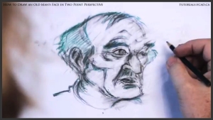 learn how to draw an old man's face in two point perspective 032