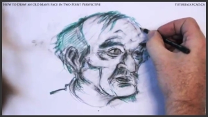 learn how to draw an old man's face in two point perspective 033