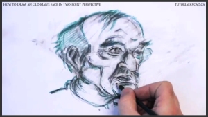 learn how to draw an old man's face in two point perspective 034