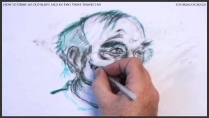 learn how to draw an old man's face in two point perspective 036