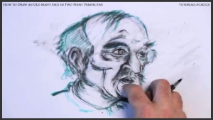 learn how to draw an old man's face in two point perspective 037