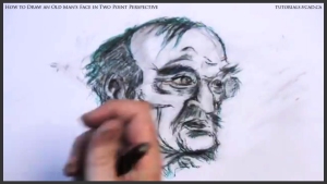 learn how to draw an old man's face in two point perspective 040