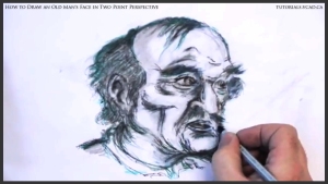 learn how to draw an old man's face in two point perspective 045